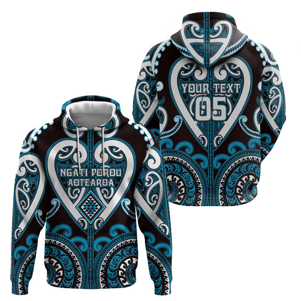 Custom Aotearoa Ngati Porou Zip Hoodie Maori Tribal Pattern