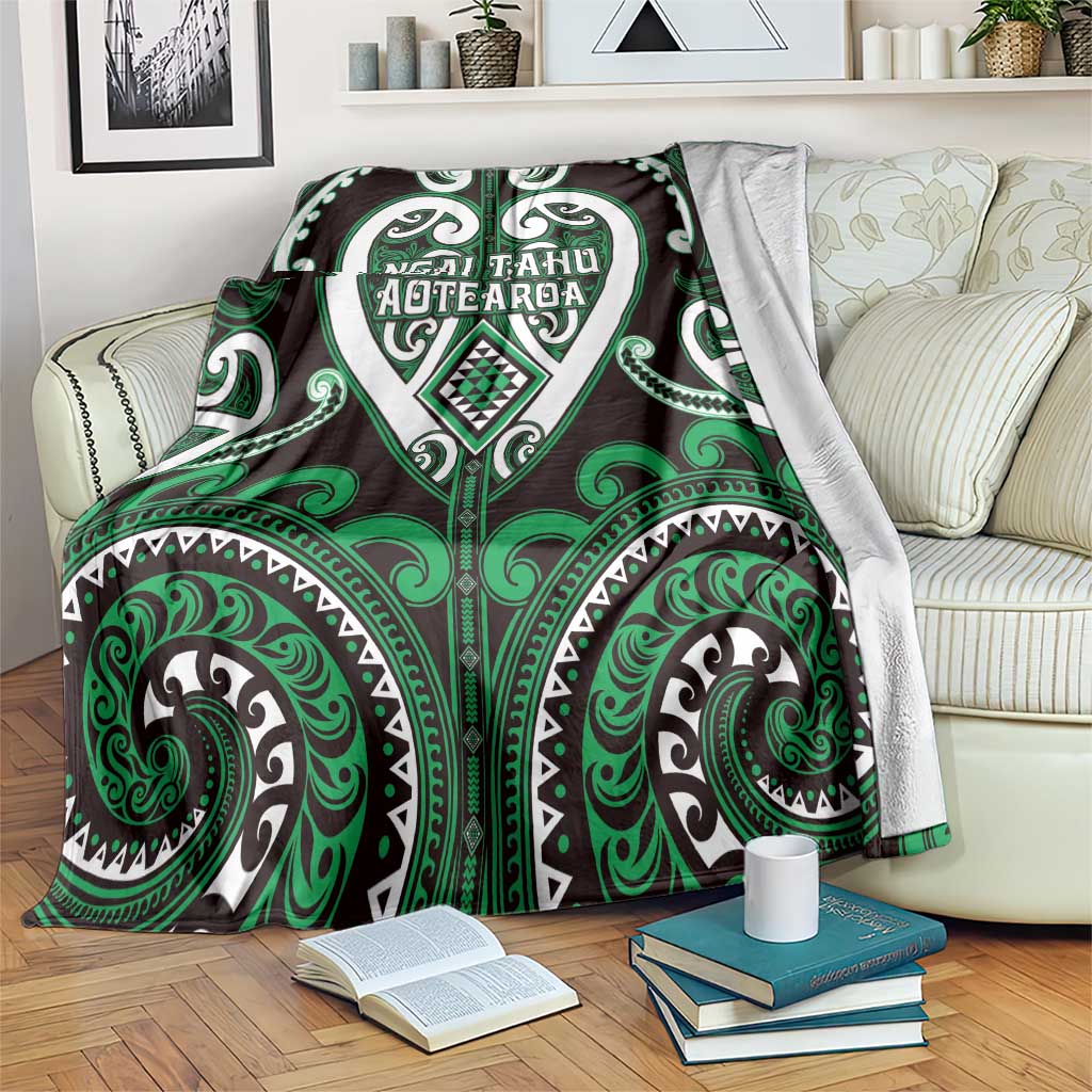 Aotearoa Ngai Tahu Blanket Maori Tribal Pattern LT05 Green - Polynesian Pride