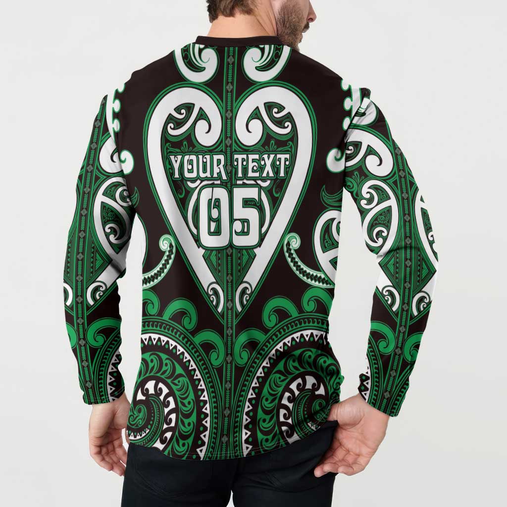 Custom Aotearoa Ngai Tahu Button Sweatshirt Maori Tribal Pattern LT05 - Polynesian Pride