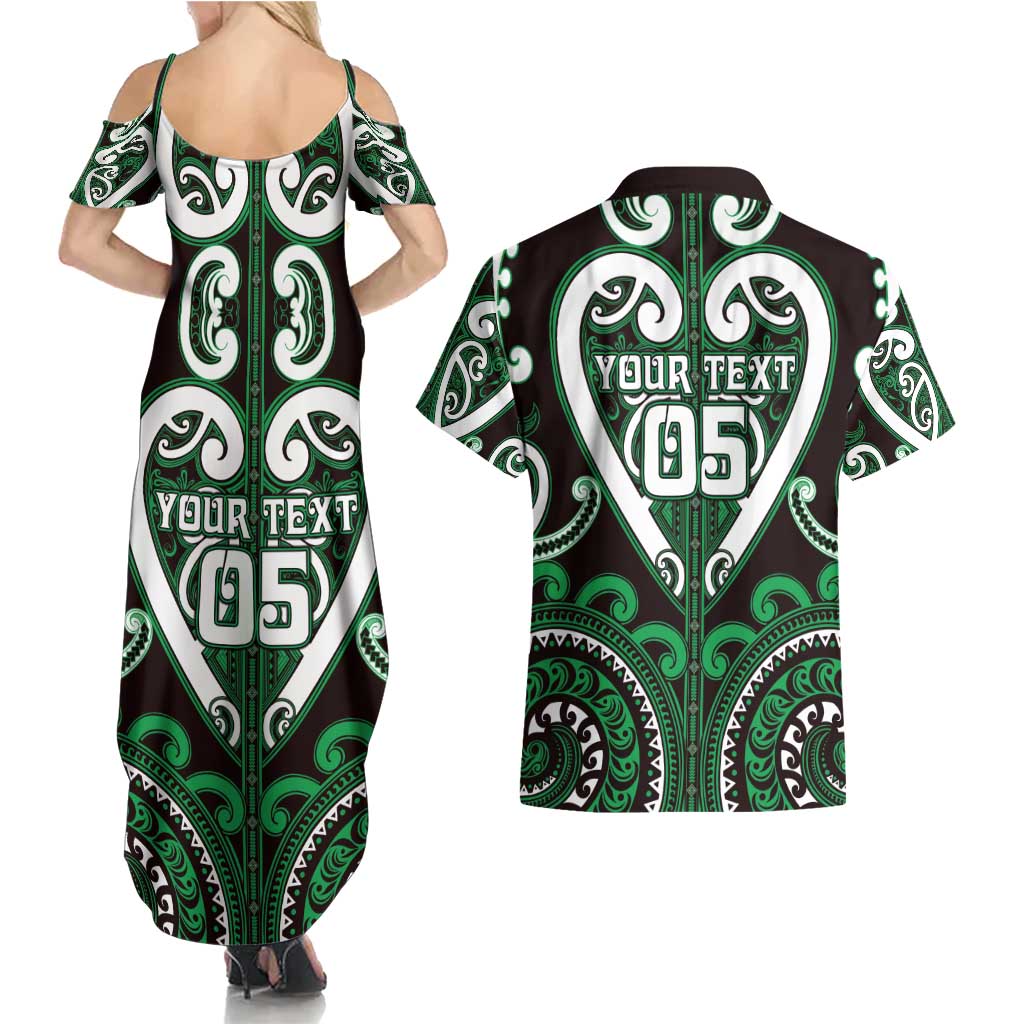 Custom Aotearoa Ngai Tahu Couples Matching Summer Maxi Dress and Hawaiian Shirt Maori Tribal Pattern LT05 - Polynesian Pride