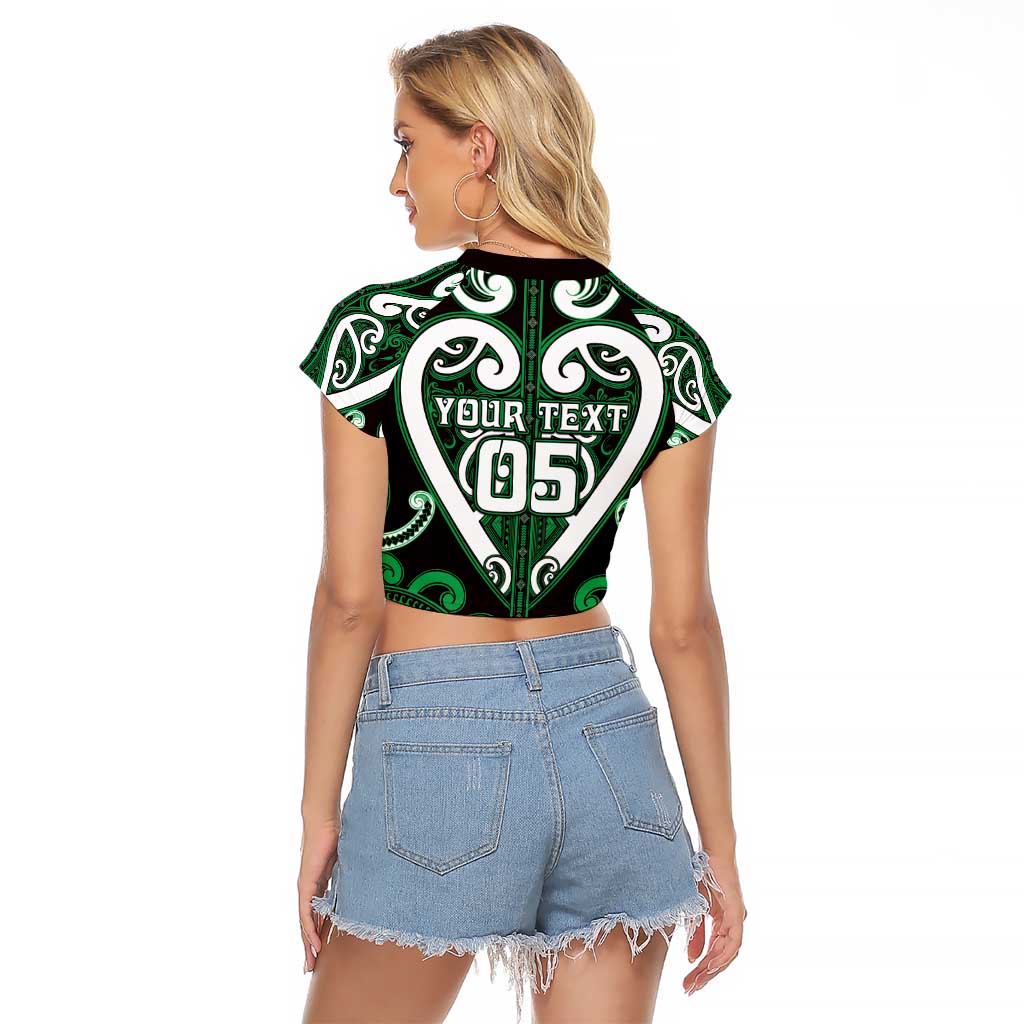 Custom Aotearoa Ngai Tahu Raglan Cropped T Shirt Maori Tribal Pattern LT05 - Polynesian Pride