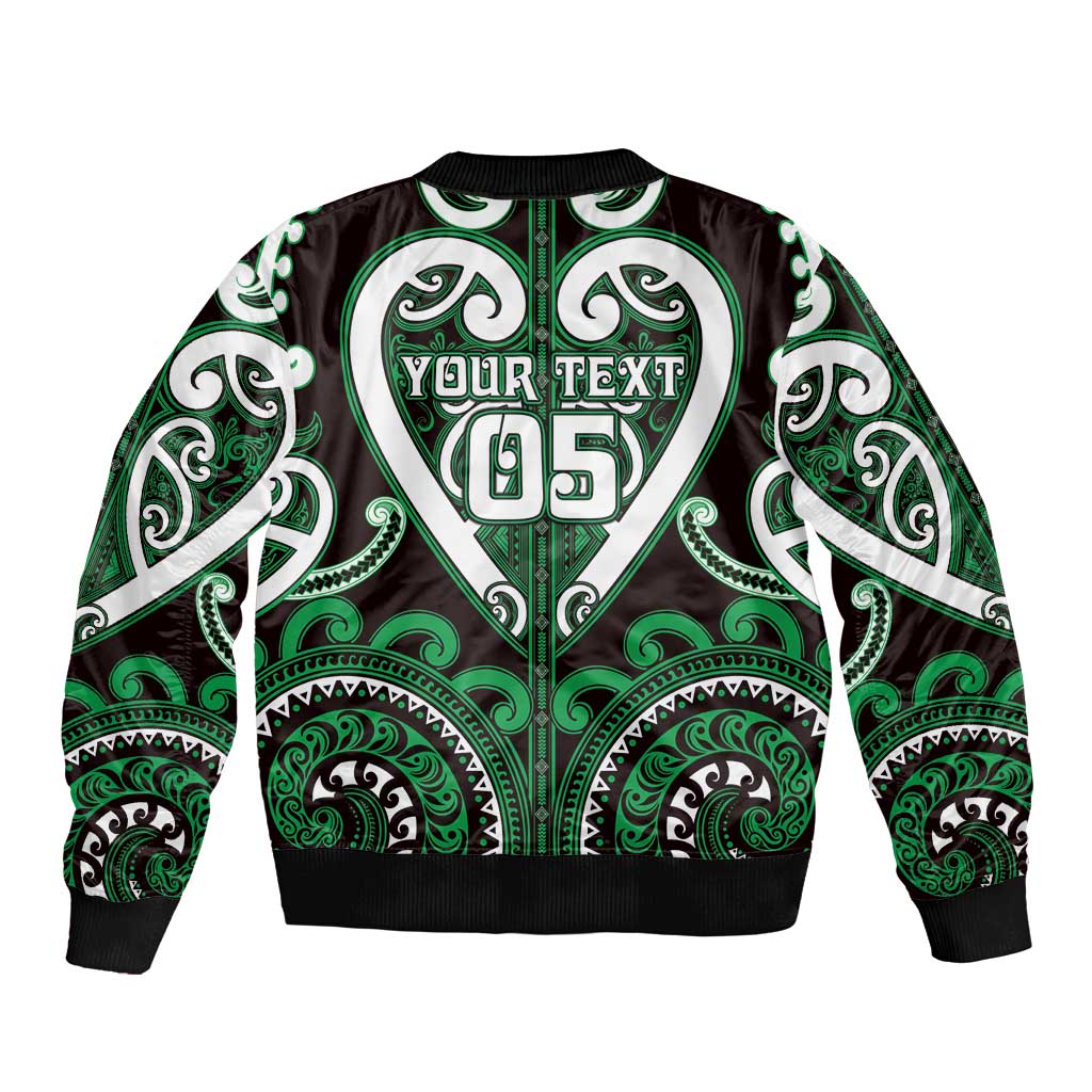 Custom Aotearoa Ngai Tahu Sleeve Zip Bomber Jacket Maori Tribal Pattern LT05 - Polynesian Pride