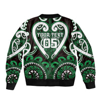 Custom Aotearoa Ngai Tahu Sleeve Zip Bomber Jacket Maori Tribal Pattern LT05 - Polynesian Pride
