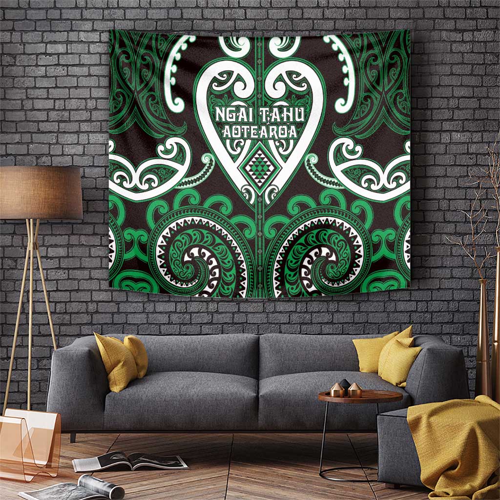 Aotearoa Ngai Tahu Tapestry Maori Tribal Pattern LT05 Green - Polynesian Pride