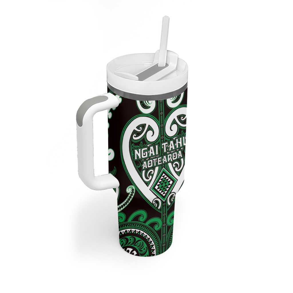 Custom Aotearoa Ngai Tahu Tumbler With Handle Maori Tribal Pattern