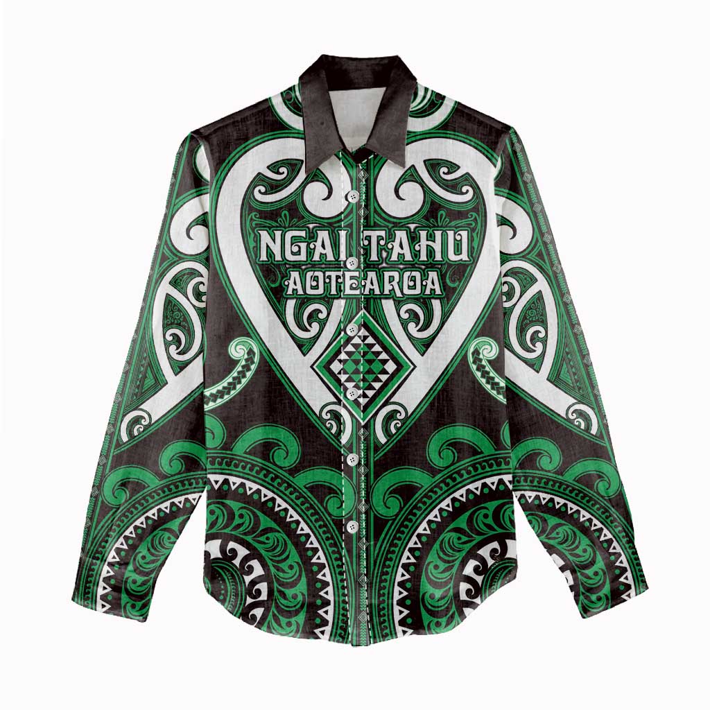 Custom Aotearoa Ngai Tahu Women Casual Shirt Maori Tribal Pattern