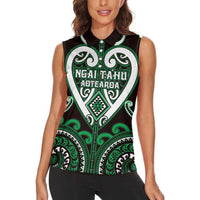 Custom Aotearoa Ngai Tahu Women Sleeveless Polo Shirt Maori Tribal Pattern