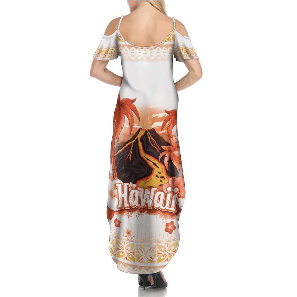 Hawaiian Volcano Lava Flow Family Matching Summer Maxi Dress and Hawaiian Shirt With Hawaiian Tapa Pattern LT05 - Polynesian Pride