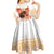 Hawaiian Volcano Lava Flow Kid Short Sleeve Dress With Hawaiian Tapa Pattern