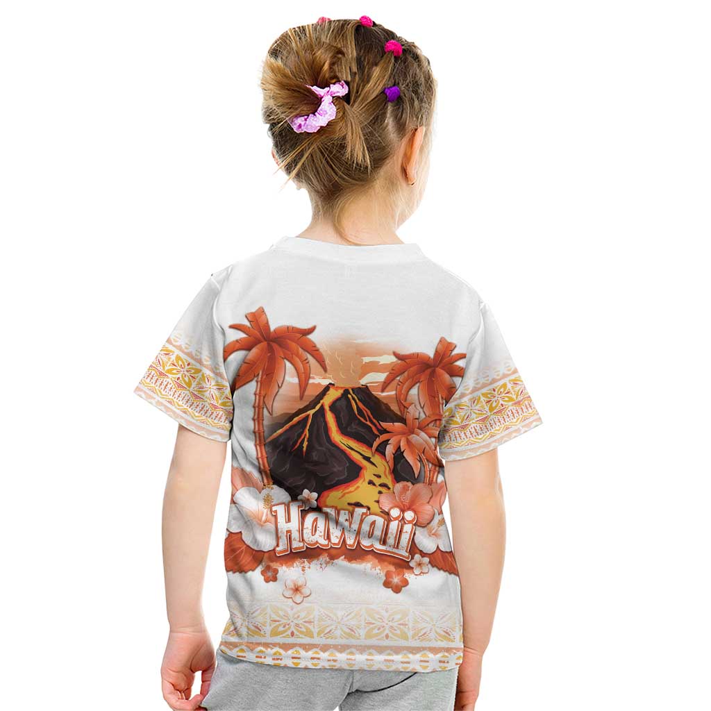 Hawaiian Volcano Lava Flow Kid T Shirt With Hawaiian Tapa Pattern