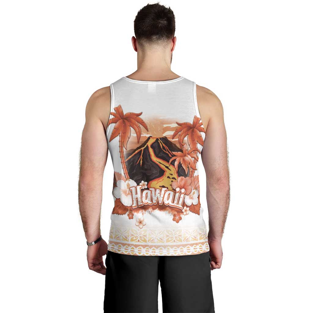 Hawaiian Volcano Lava Flow Men Tank Top With Hawaiian Tapa Pattern
