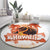 Hawaiian Volcano Lava Flow Round Carpet With Hawaiian Tapa Pattern