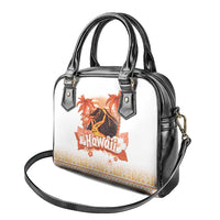 Hawaiian Volcano Lava Flow Shoulder Handbag With Hawaiian Tapa Pattern