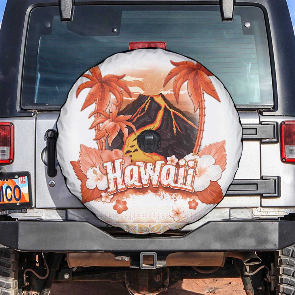Hawaiian Volcano Lava Flow Spare Tire Cover With Hawaiian Tapa Pattern