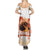Hawaiian Volcano Lava Flow Summer Maxi Dress With Hawaiian Tapa Pattern
