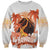 Hawaiian Volcano Lava Flow Sweatshirt With Hawaiian Tapa Pattern