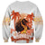 Hawaiian Volcano Lava Flow Sweatshirt With Hawaiian Tapa Pattern
