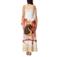 Hawaiian Volcano Lava Flow Tank Maxi Dress With Hawaiian Tapa Pattern
