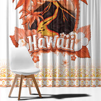Hawaiian Volcano Lava Flow Window Curtain With Hawaiian Tapa Pattern