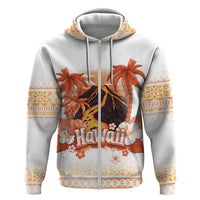 Hawaiian Volcano Lava Flow Zip Hoodie With Hawaiian Tapa Pattern