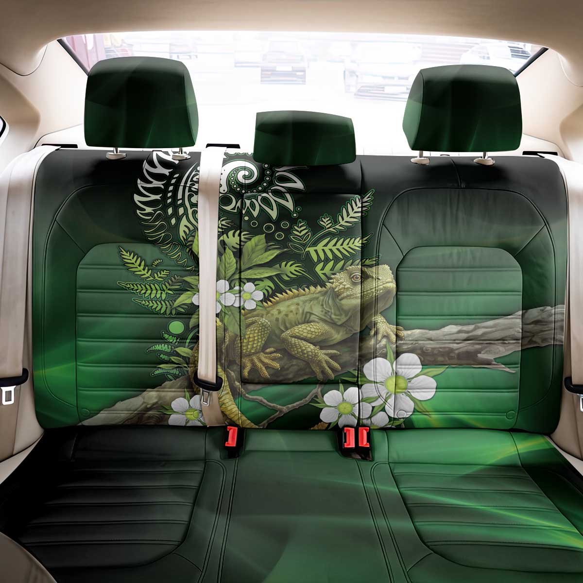 Aotearoa New Zealand Tuatara Back Car Seat Cover Maori Koru Art LT05 - Polynesian Pride
