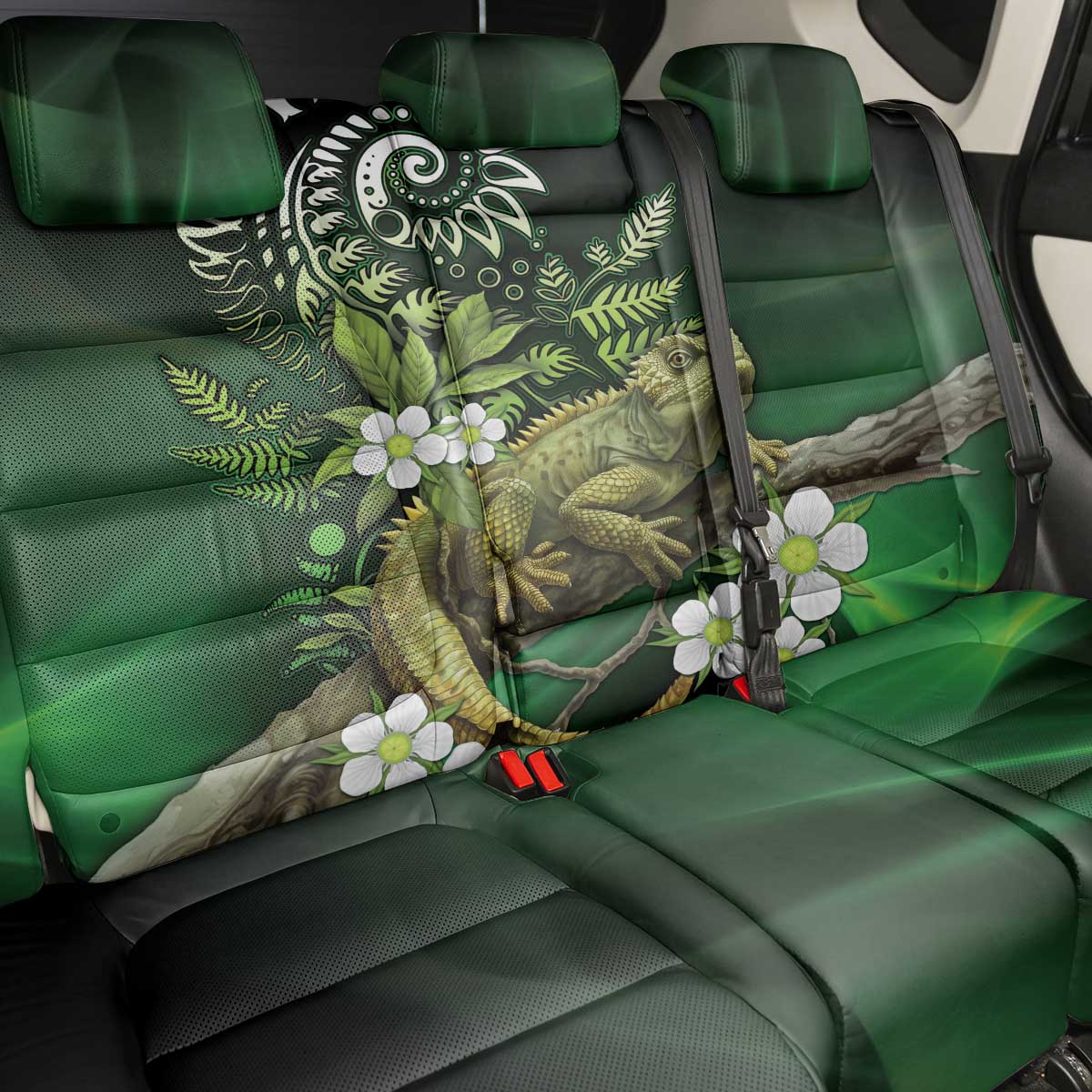 Aotearoa New Zealand Tuatara Back Car Seat Cover Maori Koru Art LT05 - Polynesian Pride