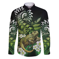 Aotearoa New Zealand Tuatara Family Matching Summer Maxi Dress and Hawaiian Shirt Maori Koru Art