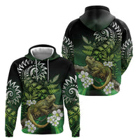 Aotearoa New Zealand Tuatara Zip Hoodie Maori Koru Art LT05 - Polynesian Pride
