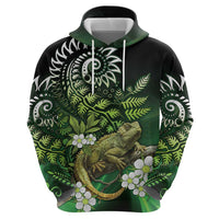 Aotearoa New Zealand Tuatara Zip Hoodie Maori Koru Art LT05 - Polynesian Pride