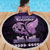Alzheimer's Awareness Beach Blanket You May Not Remember But I Will Never Forget