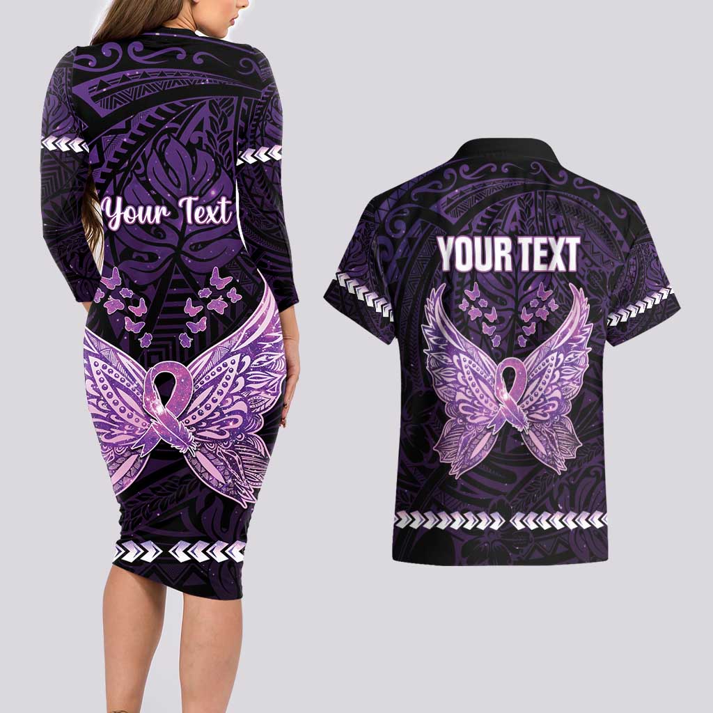 Personalised Alzheimer's Awareness Couples Matching Long Sleeve Bodycon Dress and Hawaiian Shirt You May Not Remember But I Will Never Forget