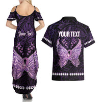 Personalised Alzheimer's Awareness Couples Matching Summer Maxi Dress and Hawaiian Shirt You May Not Remember But I Will Never Forget