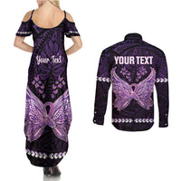 Personalised Alzheimer's Awareness Couples Matching Summer Maxi Dress and Long Sleeve Button Shirt You May Not Remember But I Will Never Forget