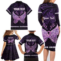 Personalised Alzheimer's Awareness Family Matching Long Sleeve Bodycon Dress and Hawaiian Shirt You May Not Remember But I Will Never Forget