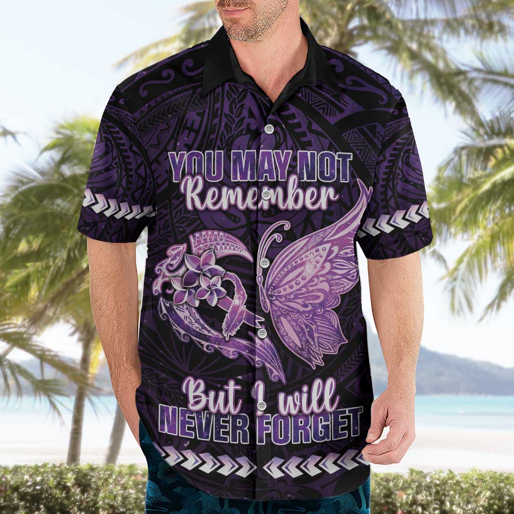 Personalised Alzheimer's Awareness Hawaiian Shirt You May Not Remember But I Will Never Forget