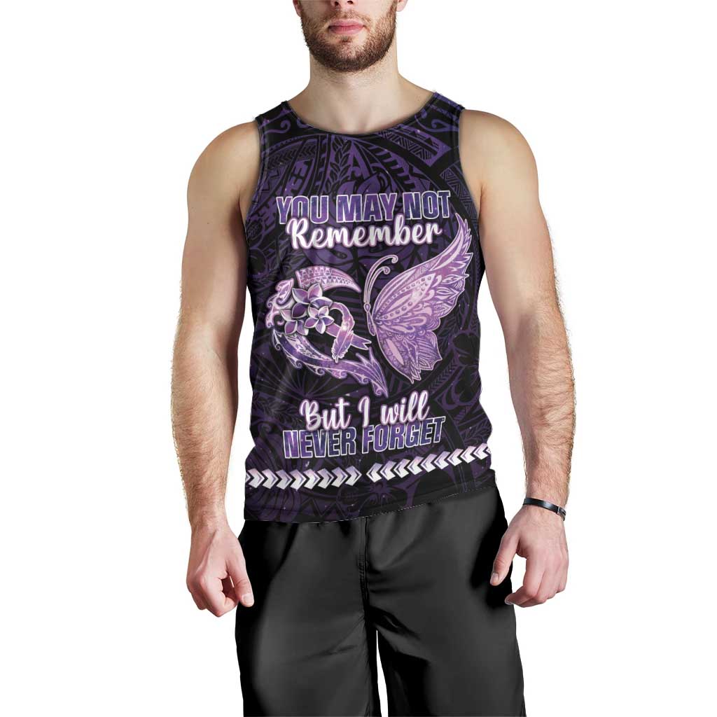 Personalised Alzheimer's Awareness Men Tank Top You May Not Remember But I Will Never Forget