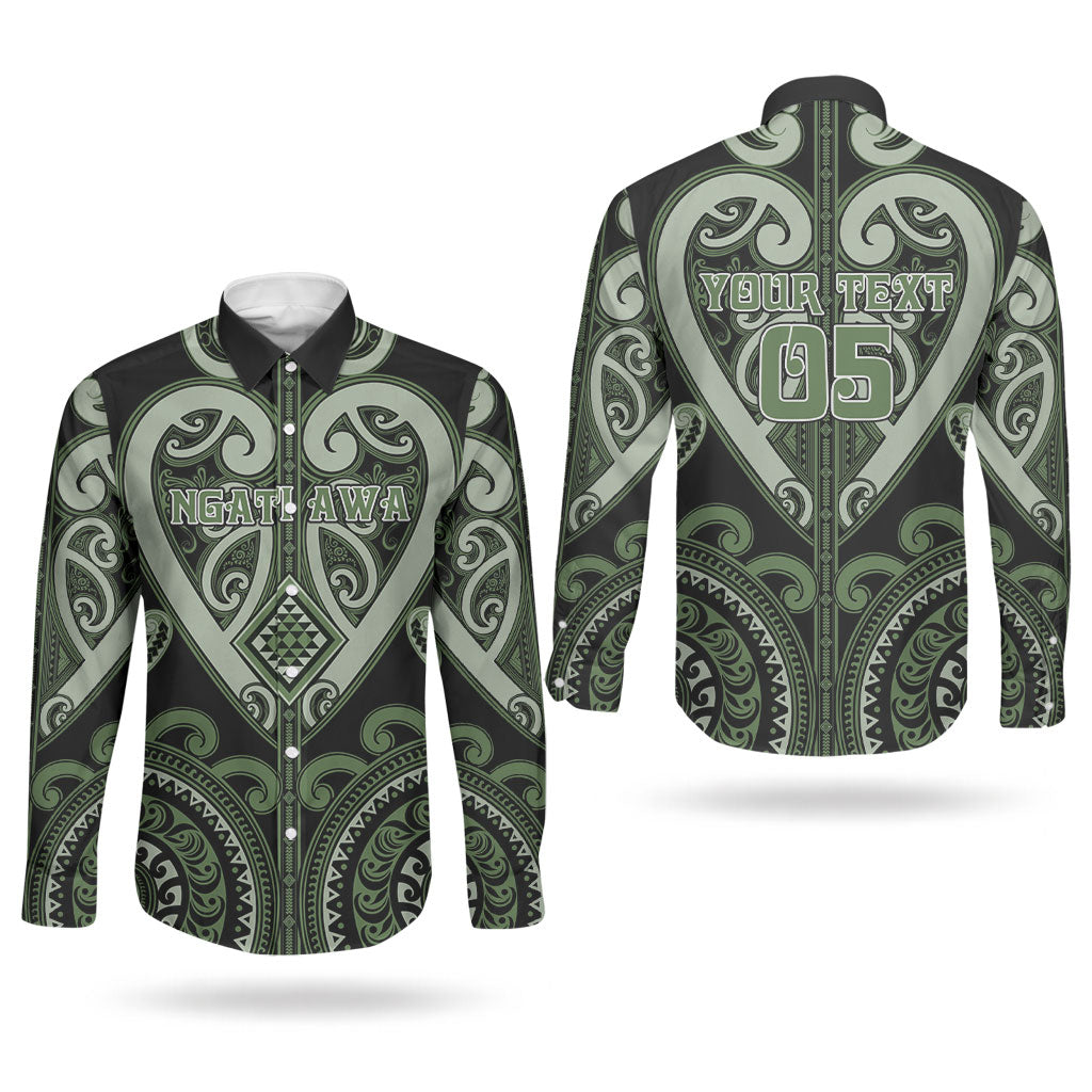 Custom Aotearoa Ngati Awa Couples Matching Mermaid Dress and Long Sleeve Button Shirt Maori Tribal Pattern LT05 - Polynesian Pride