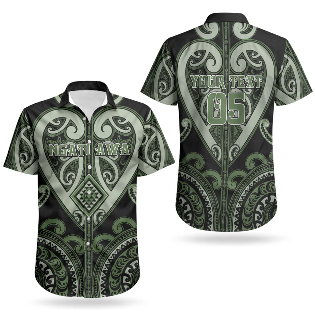 Custom Aotearoa Ngati Awa Couples Matching Short Sleeve Bodycon Dress and Hawaiian Shirt Maori Tribal Pattern LT05 - Polynesian Pride