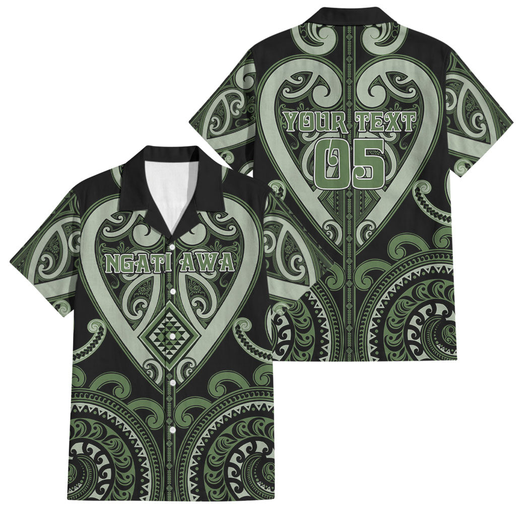 Custom Aotearoa Ngati Awa Family Matching Mermaid Dress and Hawaiian Shirt Maori Tribal Pattern LT05 Dad's Shirt - Short Sleeve Green - Polynesian Pride