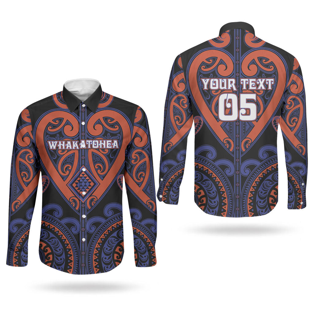 Custom Aotearoa Whakatohea Couples Matching Puletasi and Long Sleeve Button Shirt Maori Tribal Pattern LT05 - Polynesian Pride