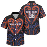 Custom Aotearoa Whakatohea Family Matching Tank Maxi Dress and Hawaiian Shirt Maori Tribal Pattern LT05 Son's Shirt Navy - Polynesian Pride