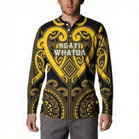 Custom Aotearoa Ngati Whatua Button Sweatshirt Maori Tribal Pattern