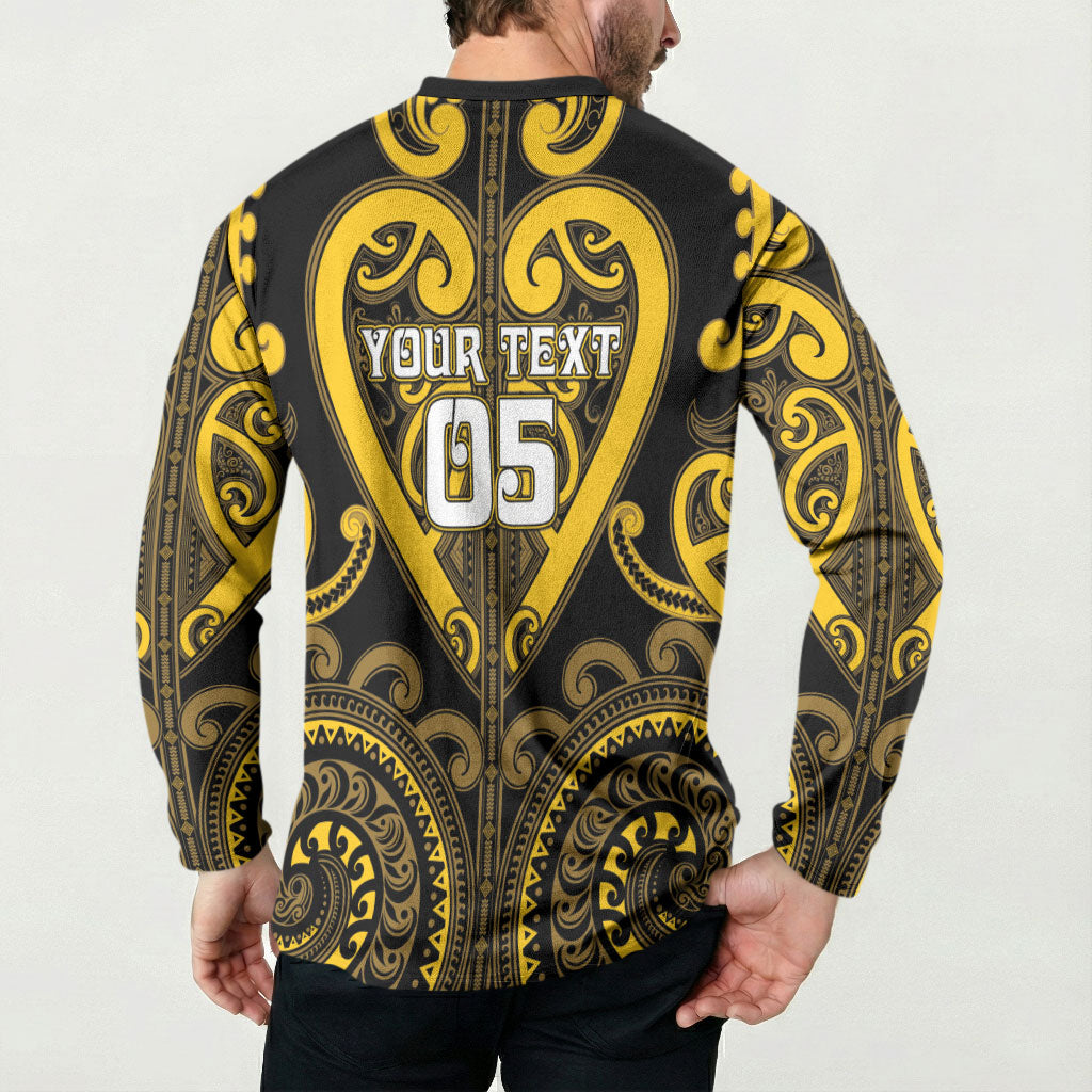 Custom Aotearoa Ngati Whatua Button Sweatshirt Maori Tribal Pattern