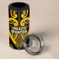 Custom Aotearoa Ngati Whatua 4 in 1 Can Cooler Tumbler Maori Tribal Pattern