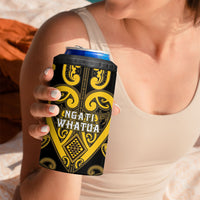 Custom Aotearoa Ngati Whatua 4 in 1 Can Cooler Tumbler Maori Tribal Pattern