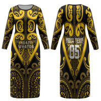 Custom Aotearoa Ngati Whatua Family Matching Long Sleeve Bodycon Dress and Hawaiian Shirt Maori Tribal Pattern