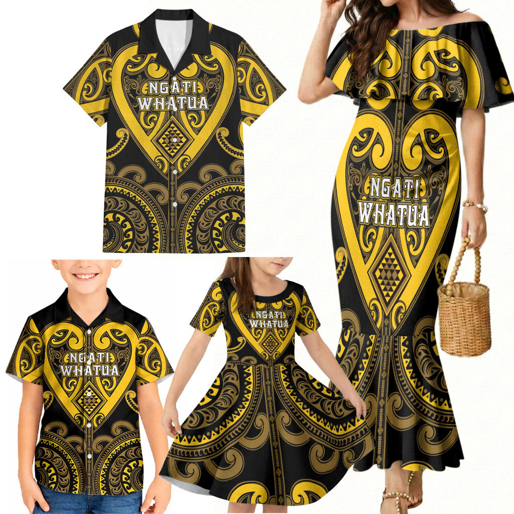 Custom Aotearoa Ngati Whatua Family Matching Mermaid Dress and Hawaiian Shirt Maori Tribal Pattern