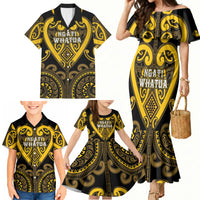 Custom Aotearoa Ngati Whatua Family Matching Mermaid Dress and Hawaiian Shirt Maori Tribal Pattern