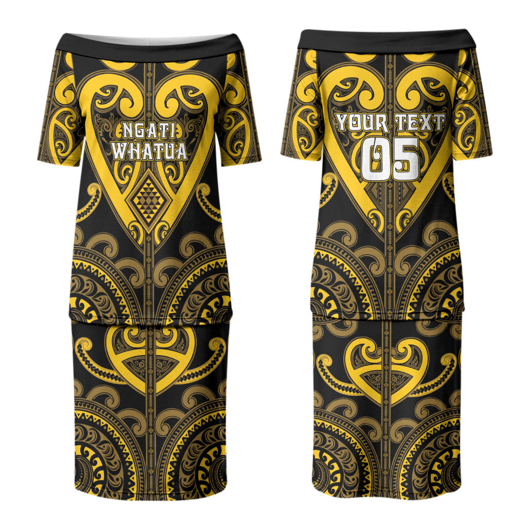 Custom Aotearoa Ngati Whatua Family Matching Puletasi and Hawaiian Shirt Maori Tribal Pattern