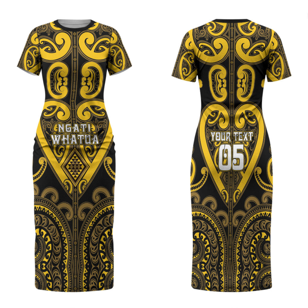 Custom Aotearoa Ngati Whatua Family Matching Short Sleeve Bodycon Dress and Hawaiian Shirt Maori Tribal Pattern